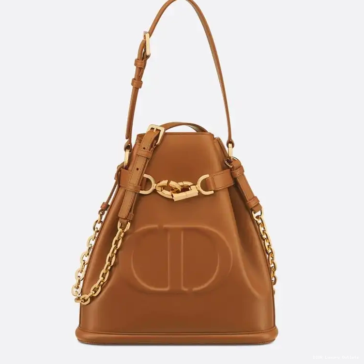 Dior Medium C'est Bag Brown Calfskin CD-Embossed 0607 Luxury